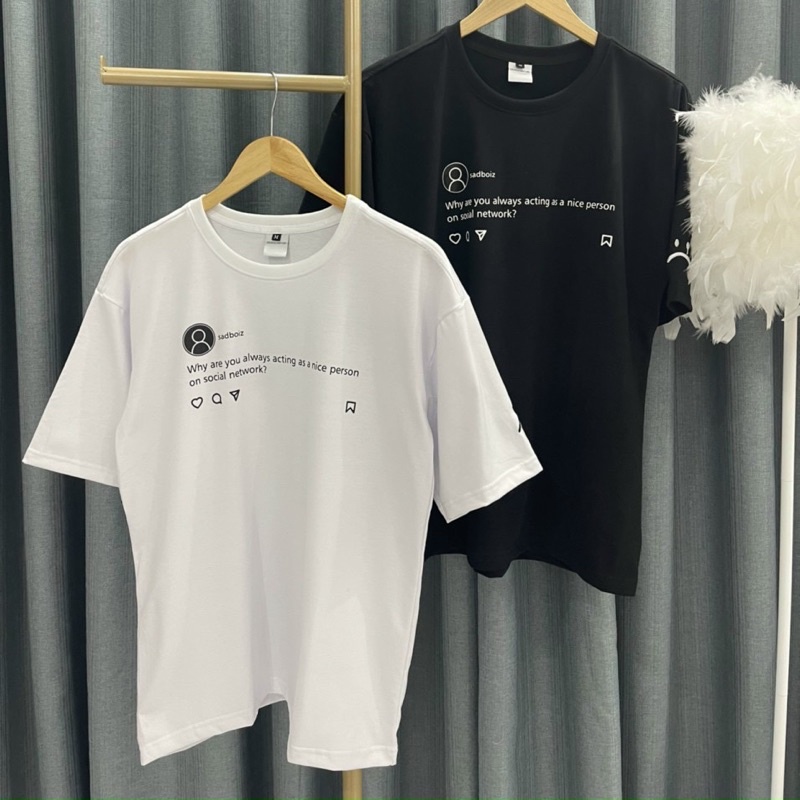 Áo thun SADBOIZ SADTAGRAM Full Tag Vải Hãng Chất Cotton Dày Dặn Tay Lỡ Form Rộng sad boy