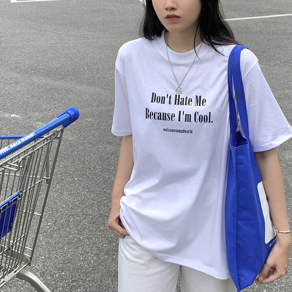 MADMIND® Chính Hãng - Áo Thun Cool  Cotton Thoáng Mát - Màu Đen / Xanh Lá / Trắng Form Rộng Unisex