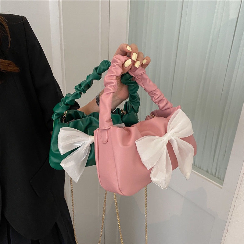 Túi Xách Đeo Chéo Đính Nơ Phong Cách Thời Trang Pháp Hàng Mới 2022 Dành Cho Nữ