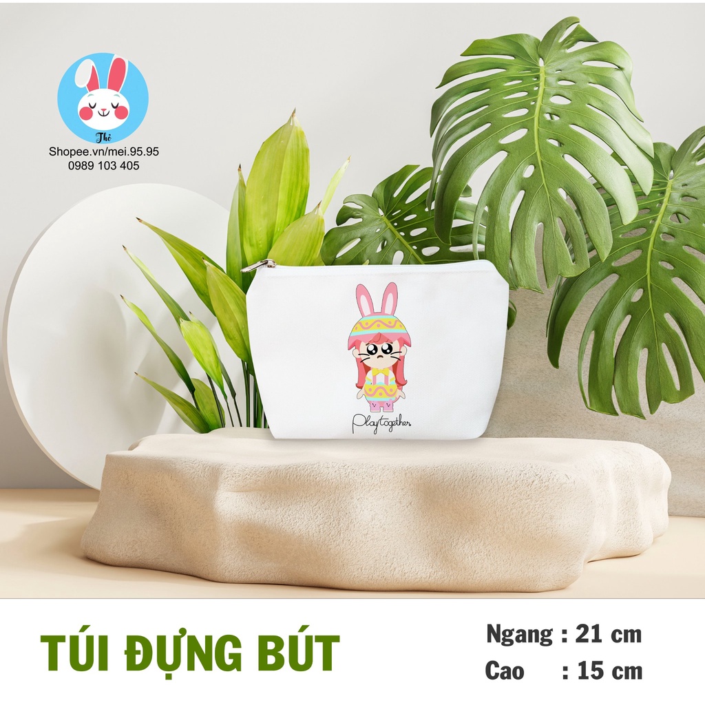 Túi đựng bút, túi đựng viết Play Together phong cách Hàn Quốc , Mẫu Truz, Bong bóng xà phòng, Trứng phục sinh