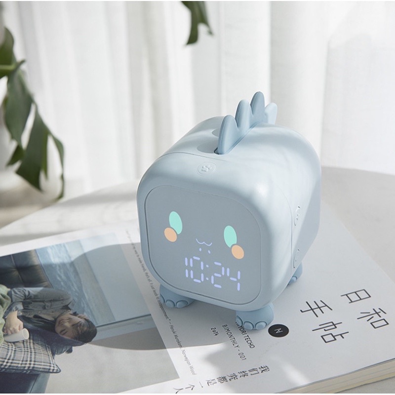 Đồng hồ khủng long Dinosa có đèn ngủ nhiều màu cảm ứng âm thanh