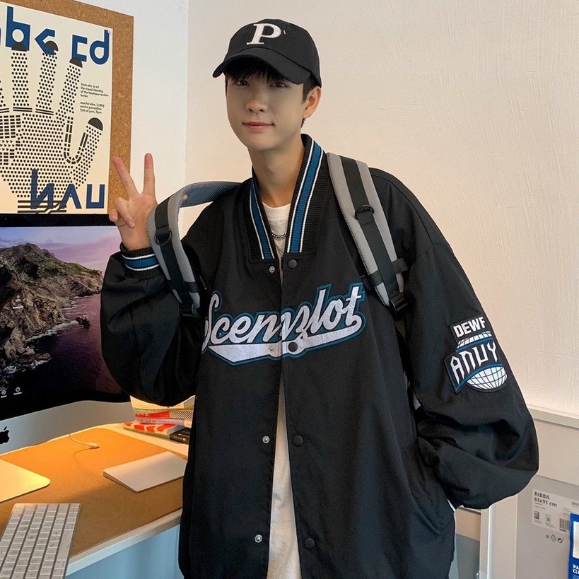 Áo Khoác Bomber Nam Nữ Unisex In Chữ Dù 2 Lớp Ulzzang