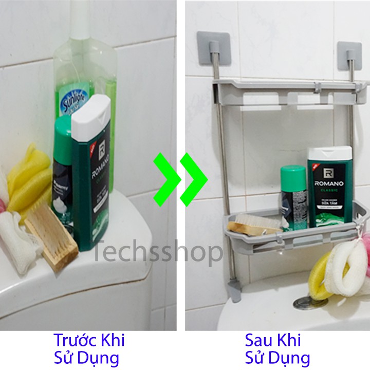 Giá Để Đồ 3 Tầng Trên Nắp Bồn Cầu Trong Nhà Tắm, Nhà Vệ Sinh - Kệ Nhựa Đựng Gia Vị Trong Nhà Bếp