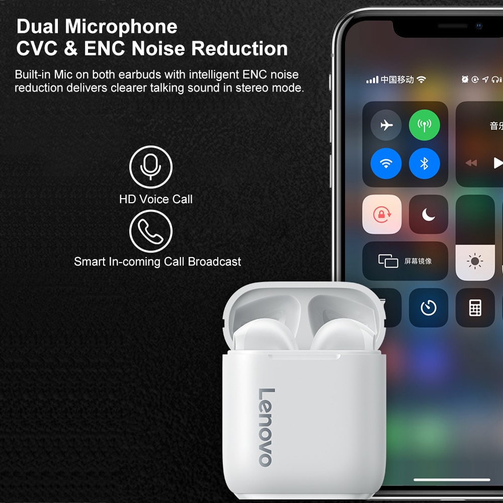 LENOVO Tai Nghe Bluetooth 5.0 Không Dây Lp2 Chống Nước Kèm Phụ Kiện