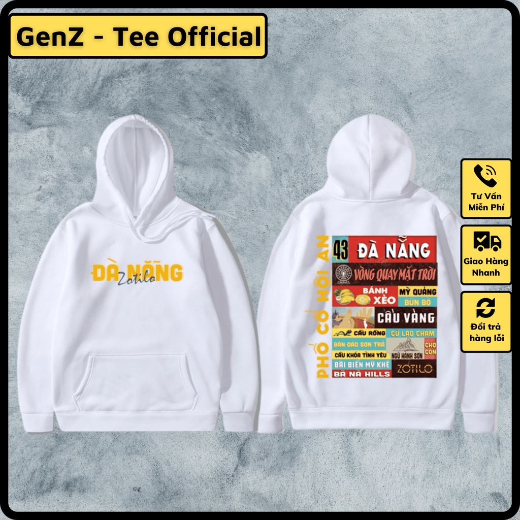 Áo Hoodie Nỉ Local Brand TP Đà Nẵng, Áo Hoodie 63 Tỉnh Thành Nam Nữ Form Rộng Unisex Genz Cá Tính