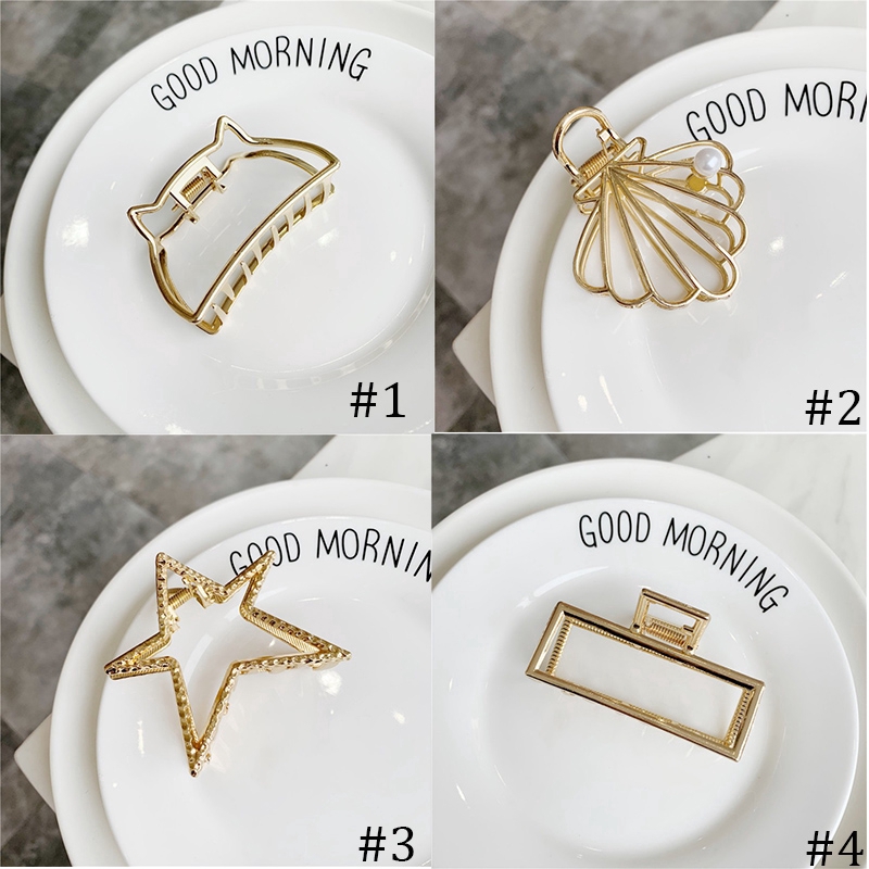 Kẹp tóc kim loại đính ngọc trai giả thanh lịch