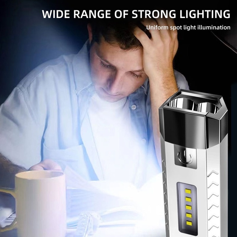 1 Đèn Pin Cầm Tay Độ Sáng Cao 2OSL Đa Năng Chống Thấm Nước Có Thể Sạc Lại Bằng Cổng USB