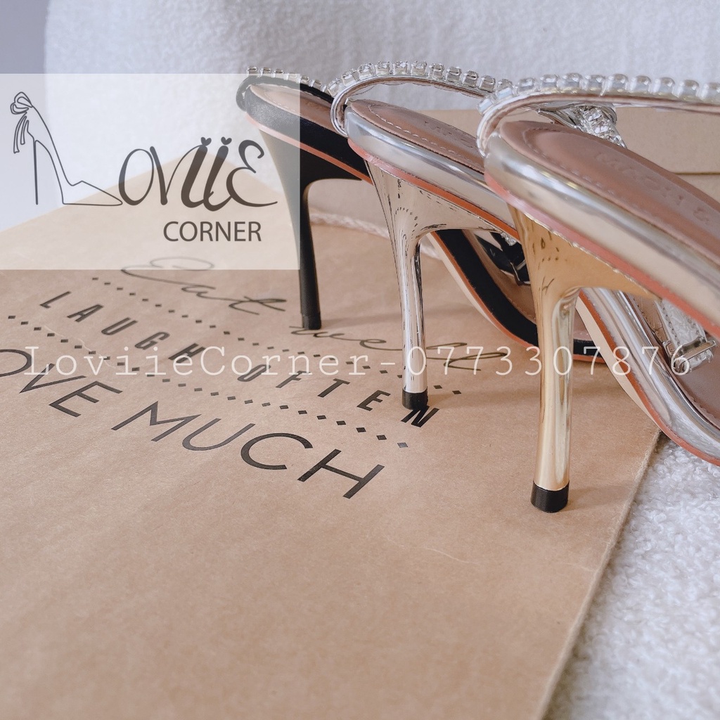 SANDAL CAO GÓT LOVIIECORNER - GIÀY MŨI NHỌN DÂY MẢNH - GUỐC NỮ THỜI TRANG - CAO GÓT NỮ QUAI NGANG ĐÍNH ĐÁ - G220946