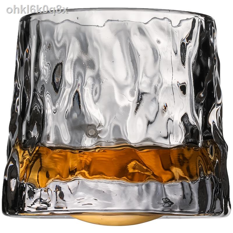 ✒ ﺴ ♞Gia đình xoay thủy tinh pha lê ly rượu trong gió whisky giá trị cao ánh sáng ngoại sang trọng cốc