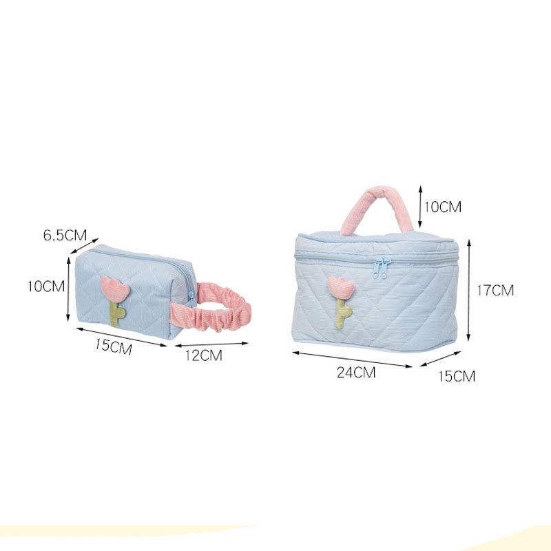 Túi Đựng Mỹ Phẩm Cỡ Lớn Hình Hoa tulip Xinh Xắn