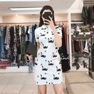 Đầm thun cổ sơ mi