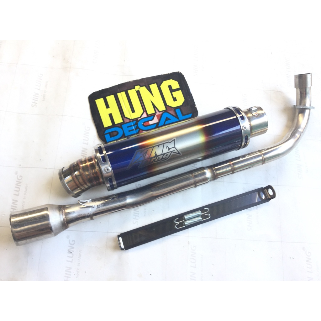 Bộ pô king drag 7 màu full cổ INOX THẲNG wave, SI, EXCITER, WINER, SONIC, RAIDER FI, SATRIA, GSX
