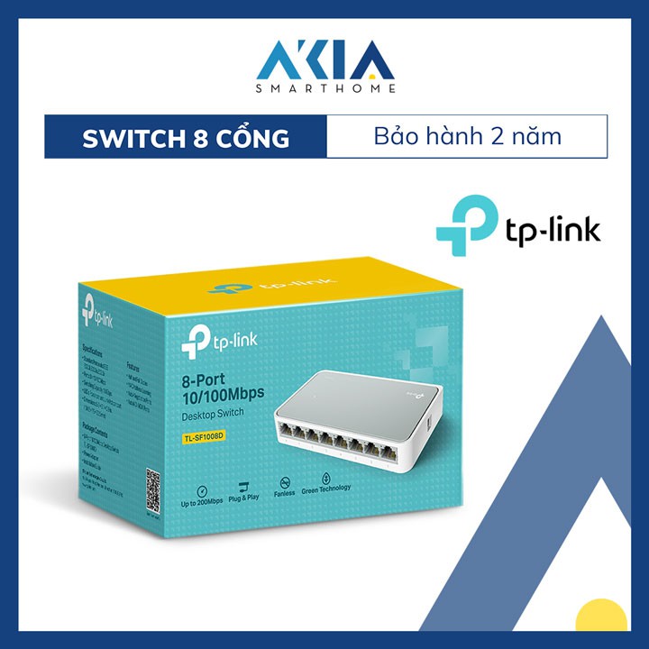 Bộ Chia Tín Hiệu Để Bàn 8 cổng 10/100Mbps TL-SF1008D - Hàng Chính Hãng BH 2 Năm