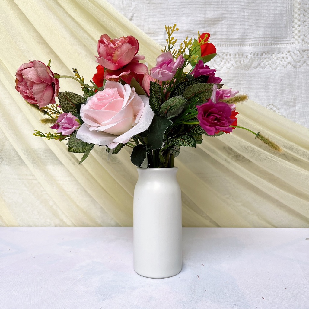 Bình hoa decor  Gốm Sứ Bát Tràng  bình gốm cắm hoa,Lọ Sake Trơn trang trí GOMPHUQUY TM32