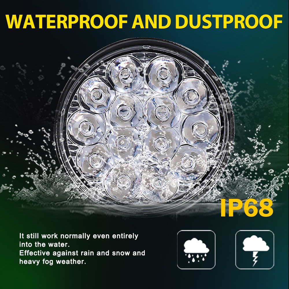 Set 2 Đèn Pha Led 42W 14 Bóng 12/24V Cho Xe Hơi/Xe Tải