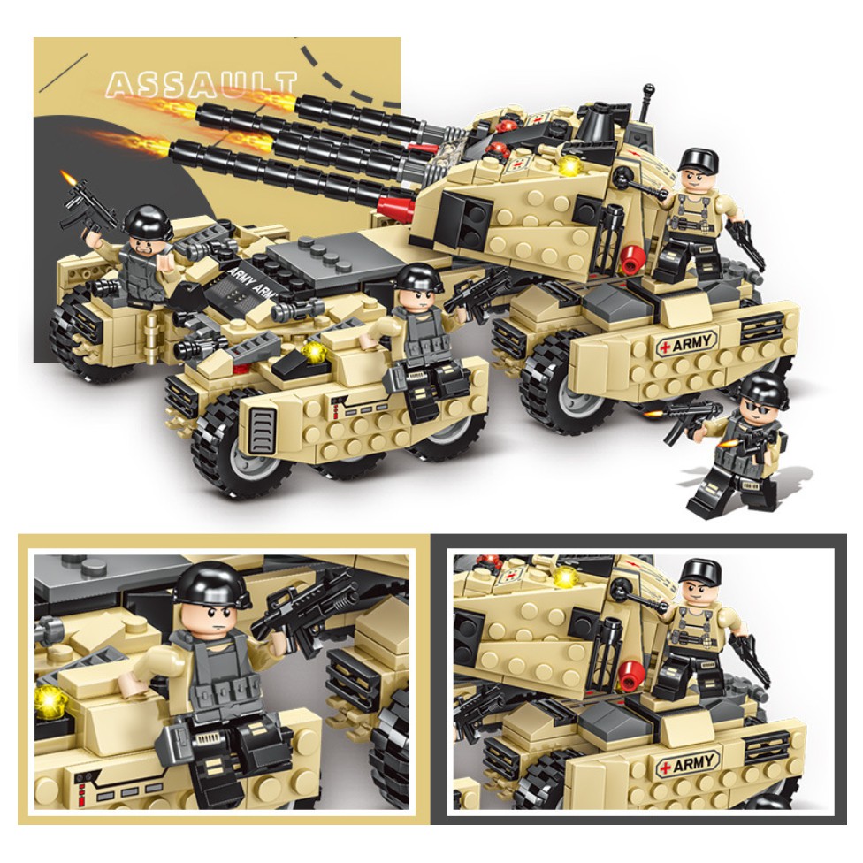 BỘ ĐỒ CHƠI XẾP HÌNH XE TĂNG Chiến Đấu, XE BỌC THÉP, XE PHÁO, Xe Quân Đội, cảnh sát swat