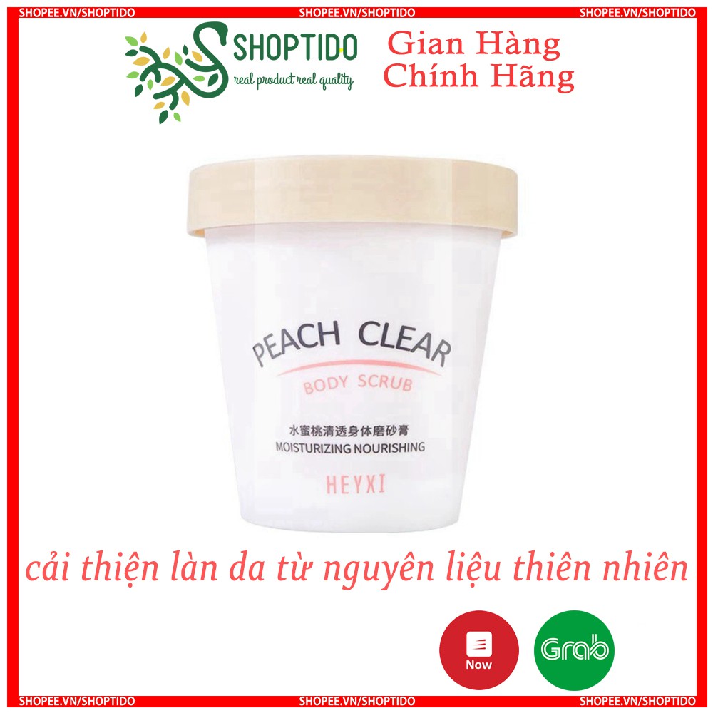 Kem Tẩy Tế Bào Chết Body hương Đào Peach HEYXI giúp da trắng hồng, cải thiện làn da 200ml NPP Shoptido Peach Body Scrubs