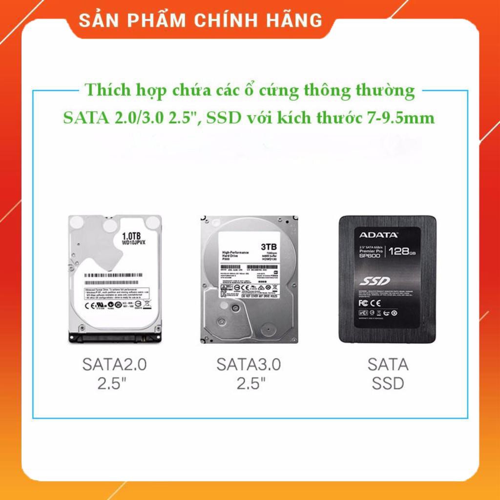 Vỏ hộp đựng ổ cứng SATA 2.0/3.0 2.5&quot; và SSD vỏ nhựa ABS cao cấp dailyphukien