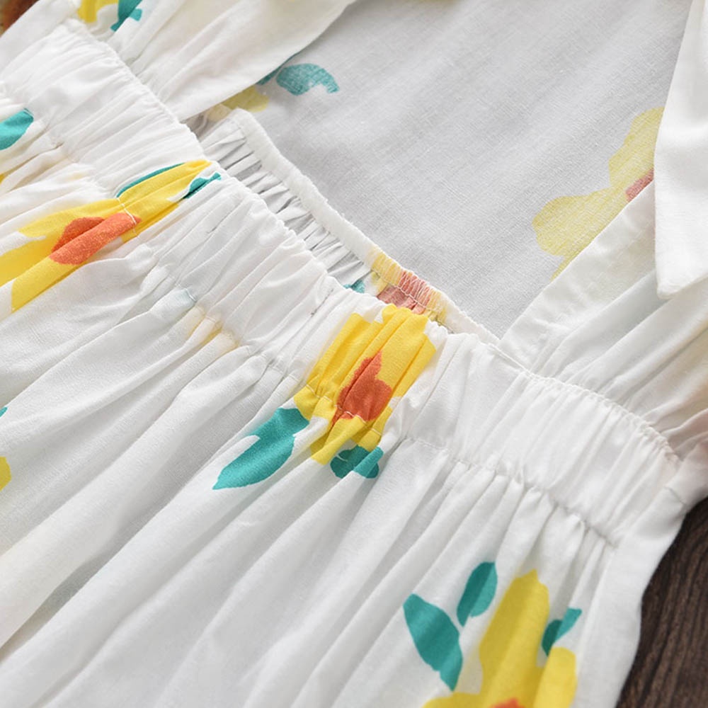 Đầm BEAR LEADER chất liệu cotton họa tiết hoa thời trang mùa hè cho bé gái 2-7 tuổi