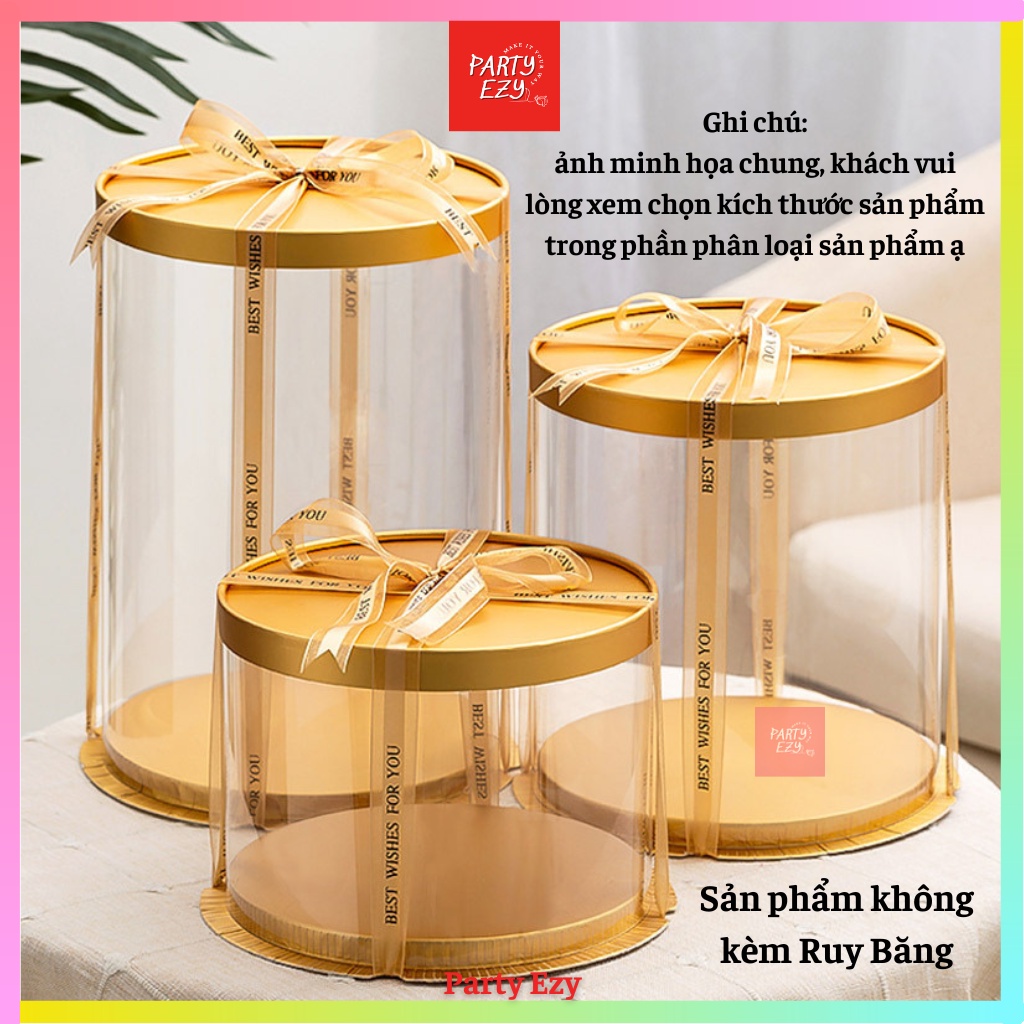 HỘP TRỤ TRÒN TRONG SUỐT ĐA DỤNG-ĐỰNG QUÀ, BÁNH KEM, GẤU BÔNG....