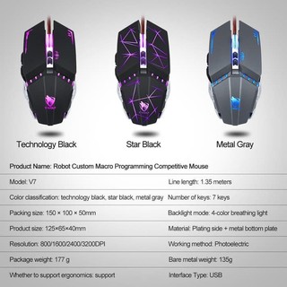 Chuột Gaming Cực Bền T-WOLF V7 LED GAME USB- Có Đèn LED