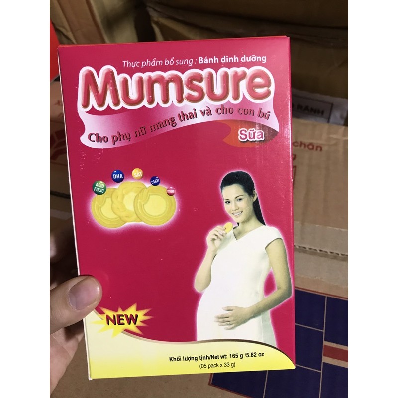 BÁNH DINH DƯỠNG DÀNH CHO BÀ BẦU MUMSURE 165gr date mới