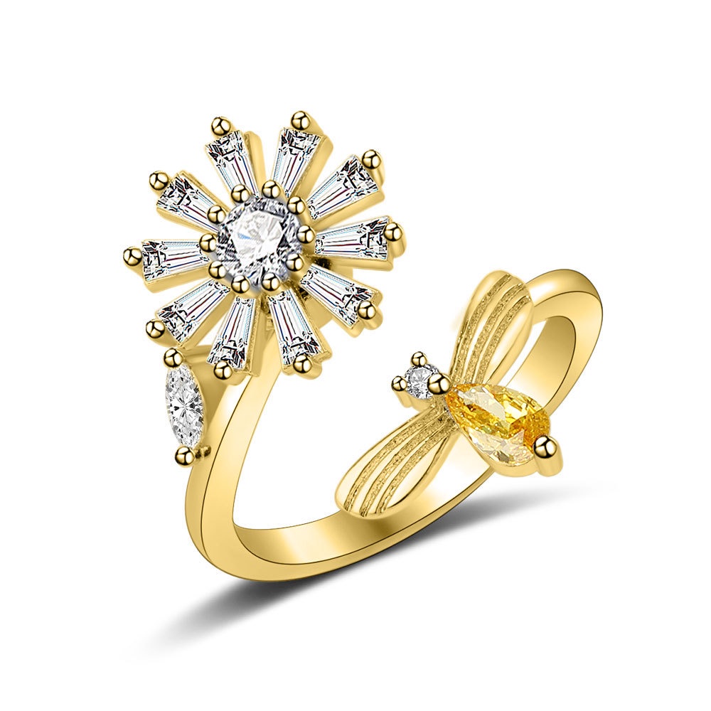 Jewelry adjustable rotating ring decompression