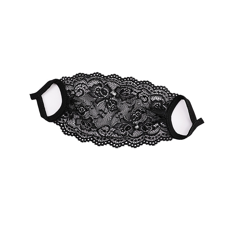 Black lace sunscreen mask adult ladies summer fashion thin single-layer sunshade super breathable comfortable mask