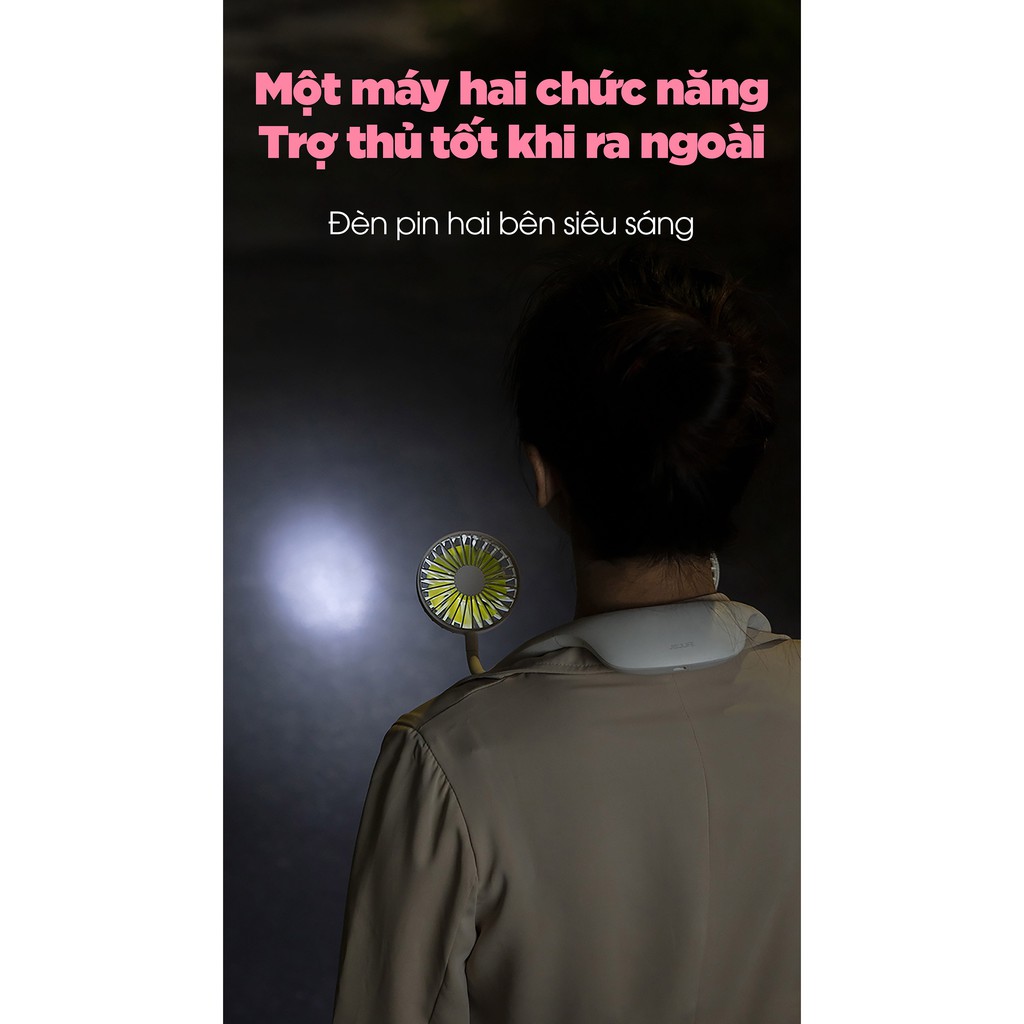Quạt mini đeo cổ Jisulife FA11_Tích hợp đèn chiếu sáng, hoạt động yên tĩnh, biên độ thổi rộng, sư dụng lâu_BH 12 tháng | BigBuy360 - bigbuy360.vn
