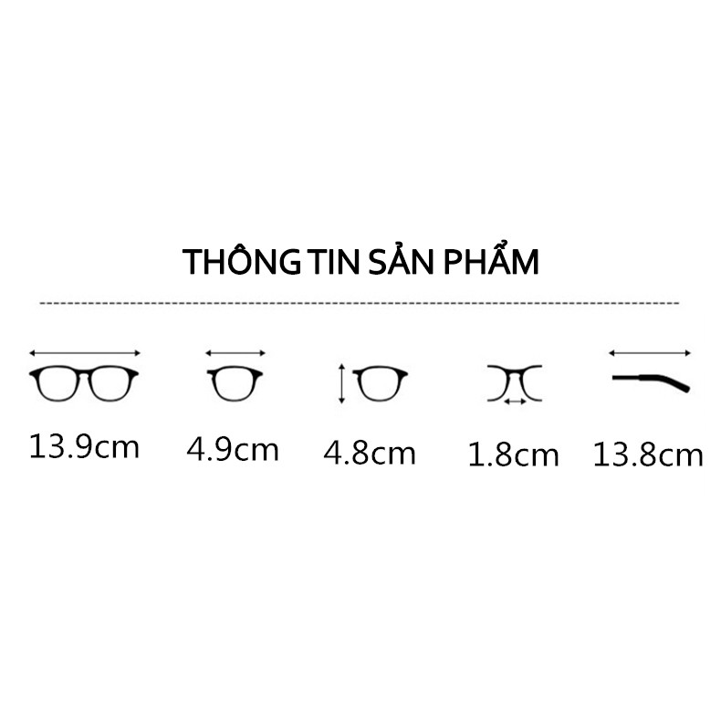 [Sale Sốc - Freeship] Mắt Kính Gọng Phá Cách Chống Bức Xạ Kiểu Dáng Dễ Thương Thời Trang Cho Nam - Nữ Thời Trang