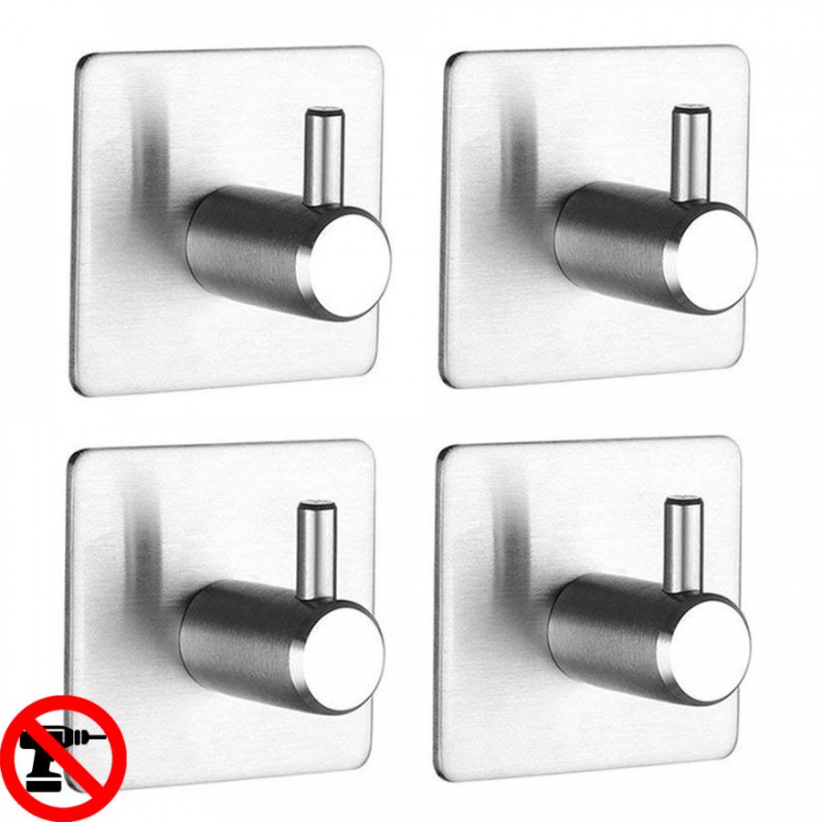 Combo 4 Móc dán tường INOX SUS304 treo đồ tiện ích gia đình