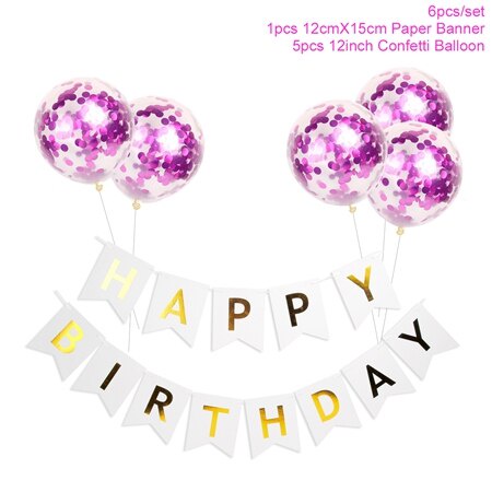 Bộ banner kèm bong bóng hoa giấy trang trí tiệc sinh nhật tiện dụng