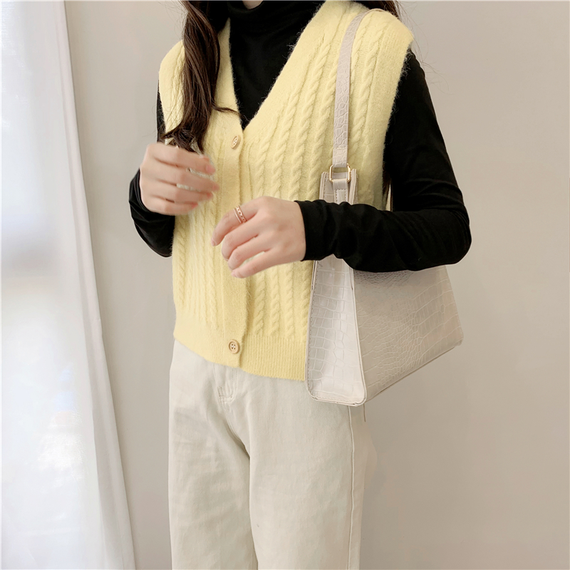 SUXI Áo Khoác Len Không Tay Phong Cách Nhật Bản Dành Cho Nữ