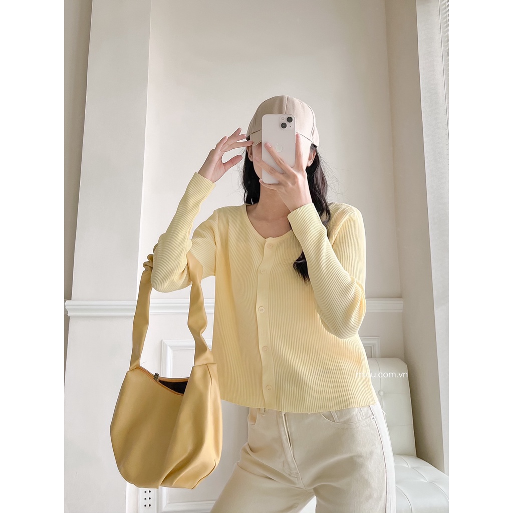 [ Miều ] Set áo 2 dây w khoác Cardigan len gân Vivian
