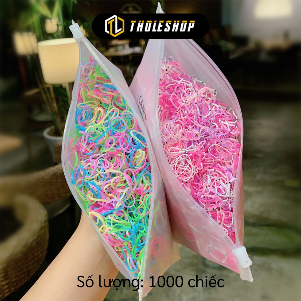 Thun Buộc Tóc - Túi Zip 1000 Dây Su Cột Tóc Đàn Hồi Nhiều Màu Sắc Cho Bé Gái 9299