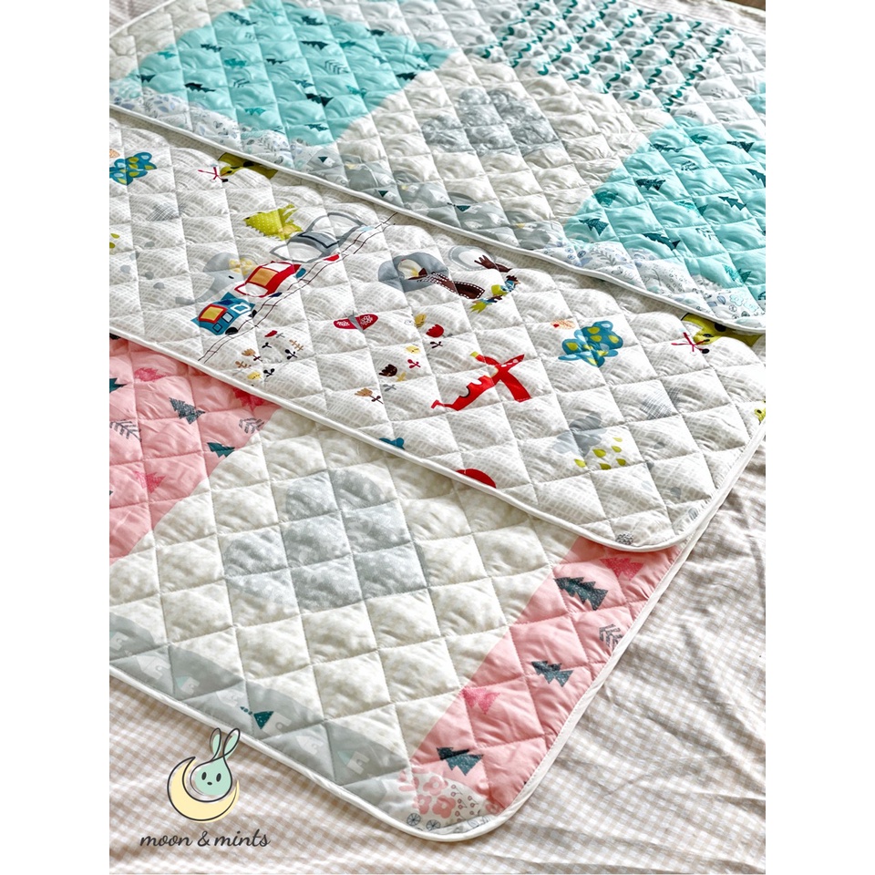 Tấm lót chống thấm cao cấp Cotton Satin Hàn Quốc 4 lớp cho bé