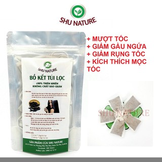 Combo 5 hoặc 20 túi lọc bồ kết , SHU NATURE, giảm rụng tóc, giảm gàu ngứa, 100% bồ kết già đã nướng và xay nhỏ