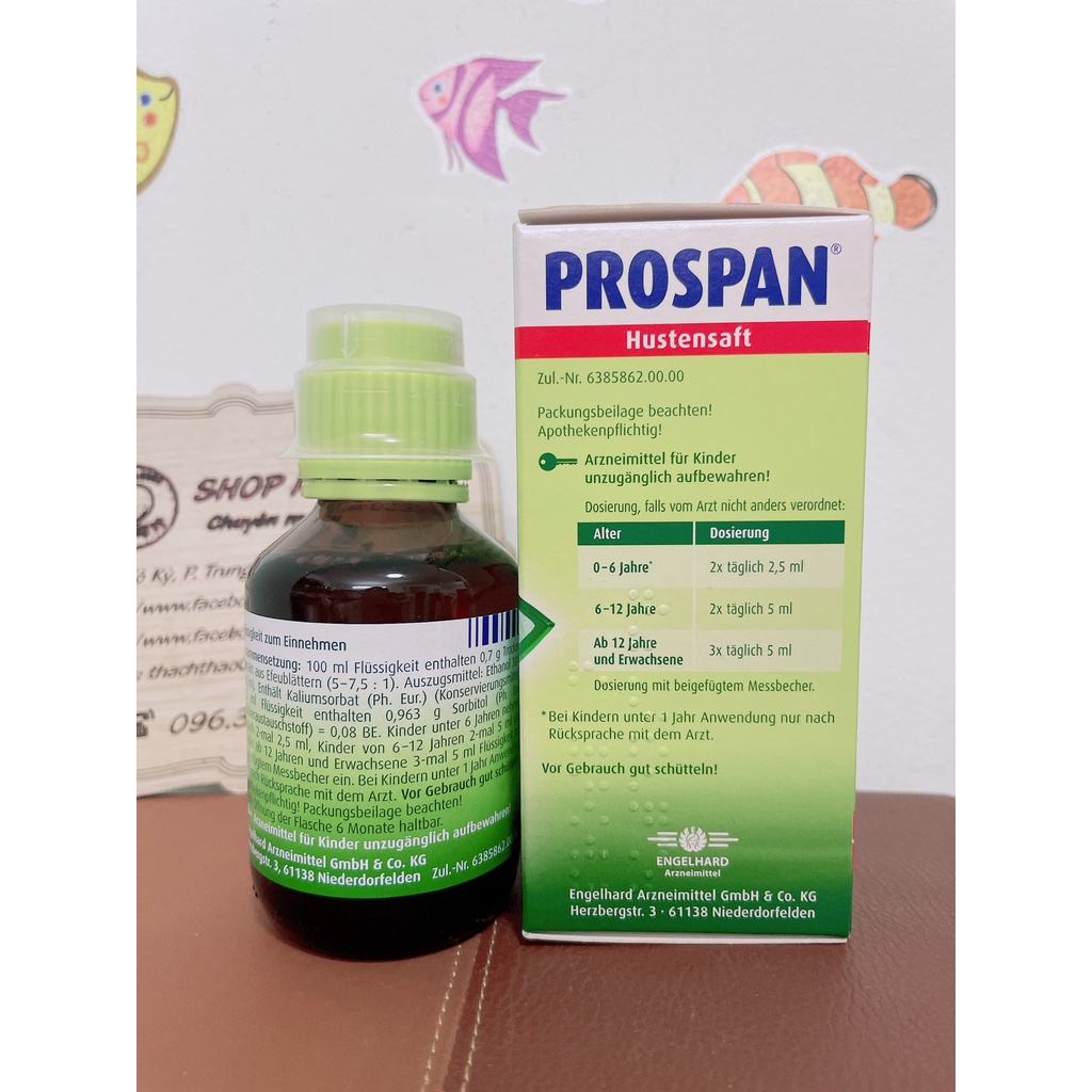 Hộp 100ml siro pros pan Đức date xa- Siro ĐỨC