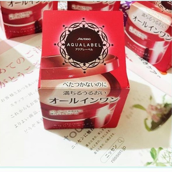 Kem dưỡng da Shiseido Aqualabel 5 trong 1 Special Gel Cream Oil (Moist) đỏ