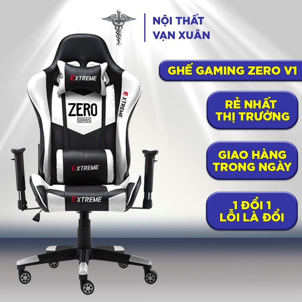 [SALE SỐC] Ghế gamming Zero V1 VX14 ghế chơi game thủ chính hãng cao cấp, nâng hạ, ngả lưng, bọc da - Nội Thất Vạn Xuân