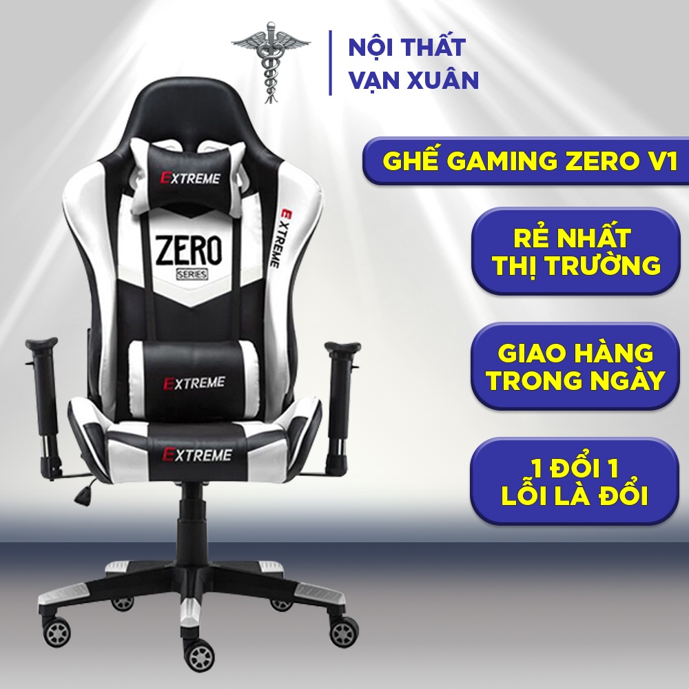 Ghế gamming Zero V1 VX14 ghế chơi game thủ chính hãng cao cấp, nâng hạ, ngả lưng, bọc da - Nội Thất Vạn Xuân