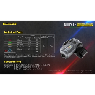 NITECORE NU07 LE multi-function signal light, using USB Type C charging
