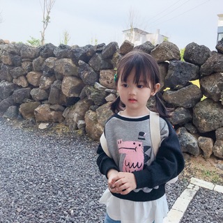 Áo nỉ da cá bé gái thu đông 2019