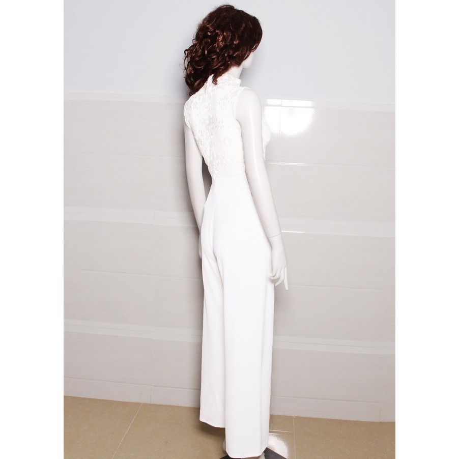 Jumpsuit Set liền áo ren phối quần suông dễ thương
