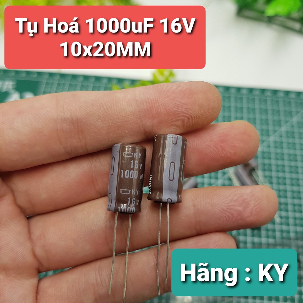 COMBO Tụ Hóa 1000uF 16V 10x20MM Hãng KYTụ Phân Cực Lọc Nguồn Cho Mạch Điện Tử