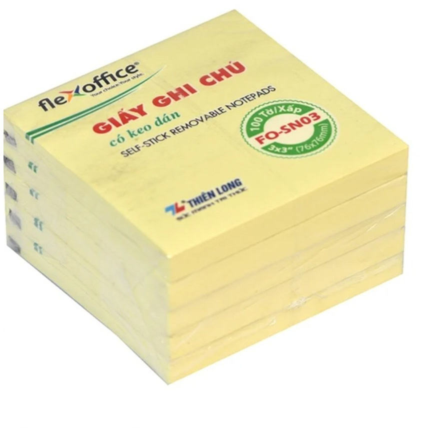 Giấy ghi chú Flexoffice 3x3 FO-SN03 ( 100 tờ / 1 xấp ) hàng có kiểm tra chất lượng và an toàn