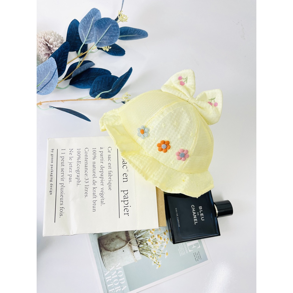 Nón mũ hoạ tiết hoa  cho bé - Chất liệu cotton - Thích hợp với tất cả các mùa trong năm (M19+1)