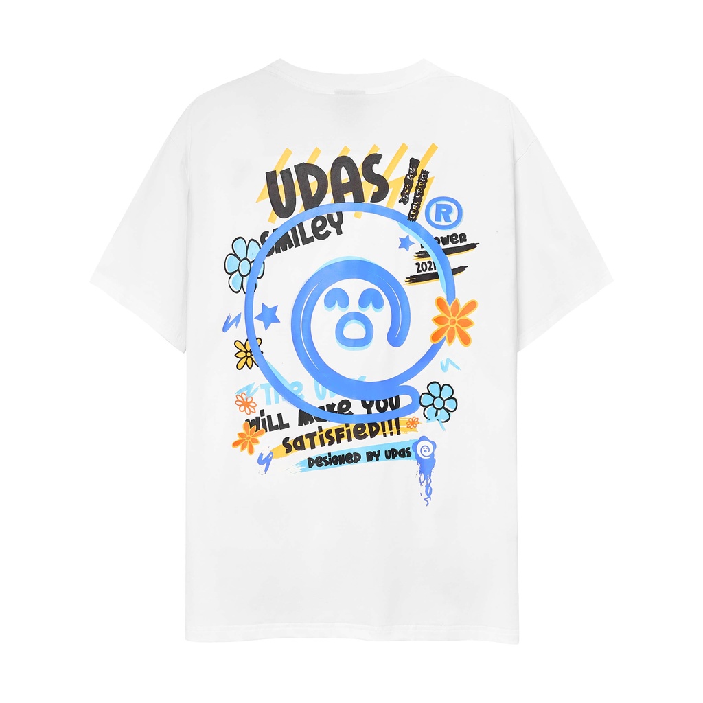 Áo thun tay lỡ UDAS phông Unisex nam nữ Cotton oversize form rộng BLOSSOM - Trắng | BigBuy360 - bigbuy360.vn