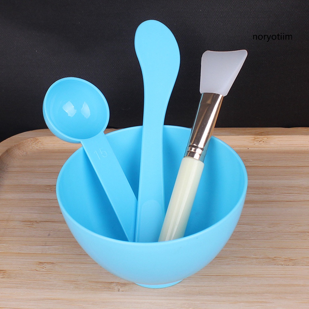 WERT_Facial Masque Tools Soft DIY Anti-Slip Base Makeup Beauty Face Masque Stick Spoon Bowl Tools Kit for Home