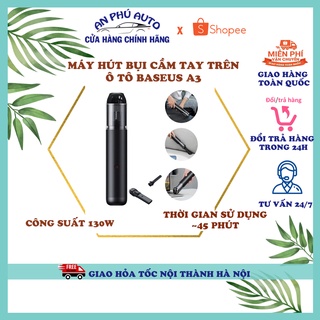 Máy hút bụi cầm tay không dây trên ô tô baseus a3 car vacuum cleaner | pin sạc 8000mah | công suất 135w
